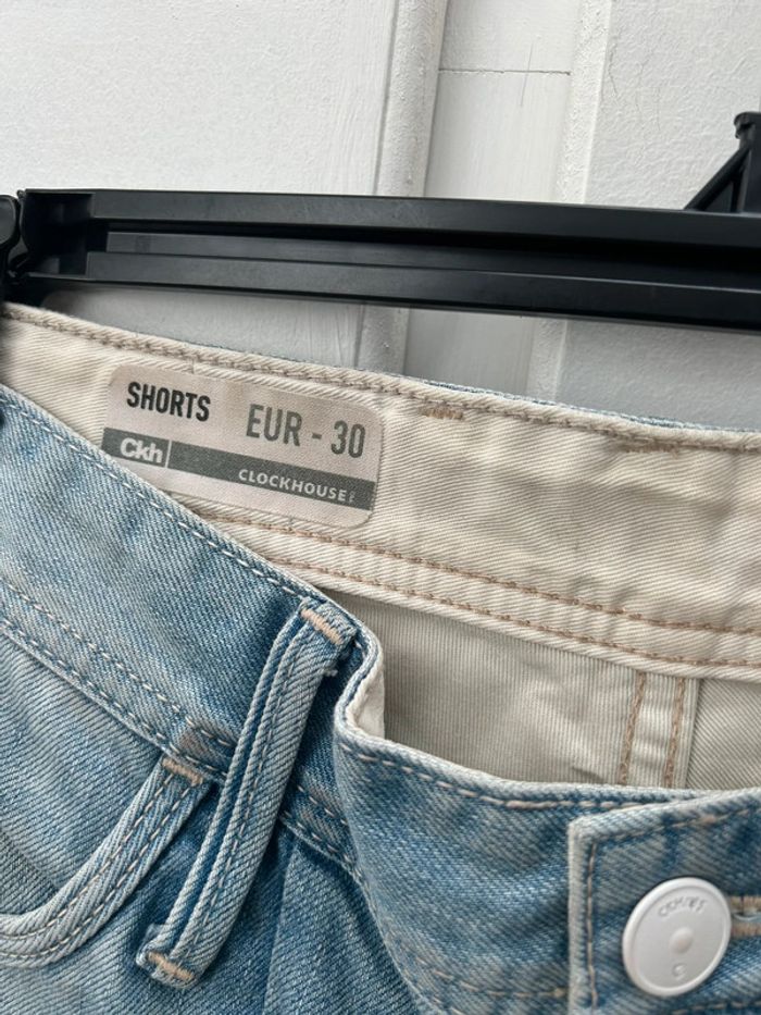 Pantacourt en jean short taille 40 clockhouse - photo numéro 3