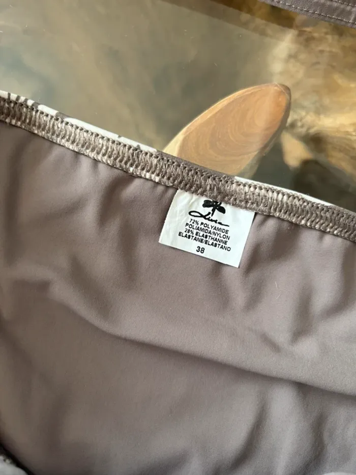 Maillot de bain 2 pièces Livia taupe écru - photo numéro 5