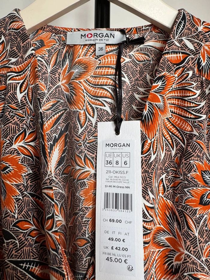 Top haut orange gris v cache coeur 36 Morgan - photo numéro 2