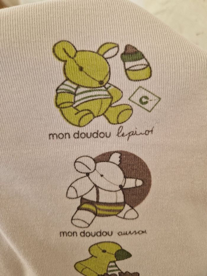 Body manches longues blanc bébé "mon doudou lapinou" - 3 mois - photo numéro 3