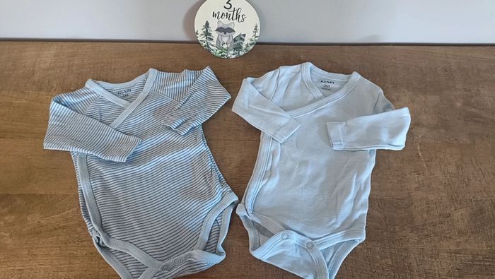 Lot 2 bodys rayés Bleu