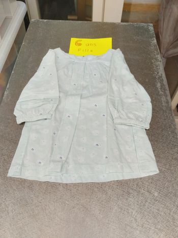 Tunique manches 3/4, 6 ans fille Vertbaudet vert clair