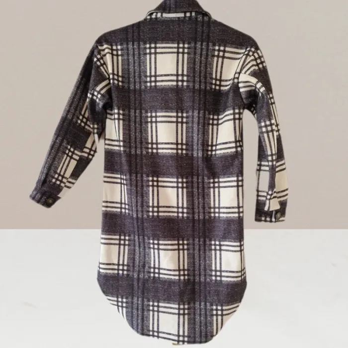 Manteau long à carreaux gris & blanc - Shein - Taille 36 (S) - photo numéro 3