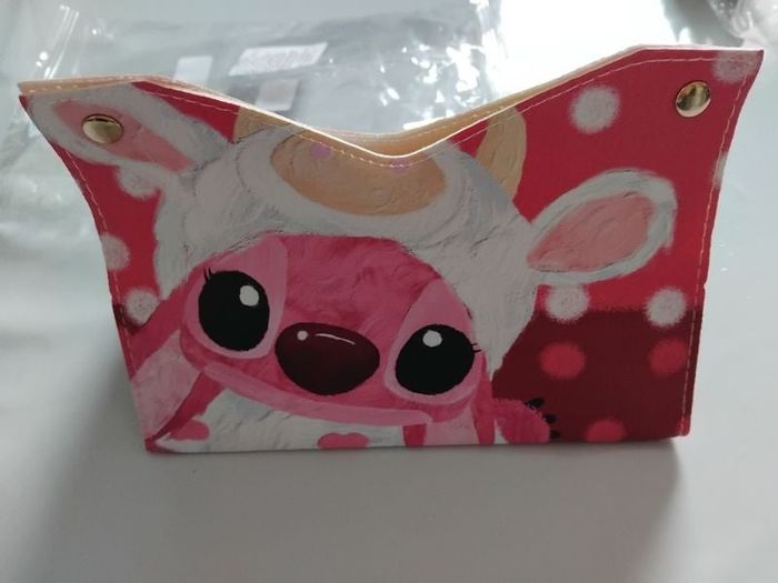 Étui pour boîte mouchoir STITCH rose NEUF