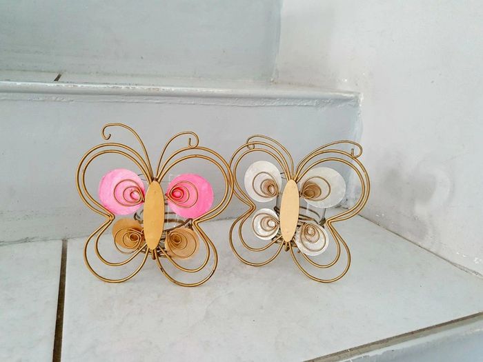 Lot de 2 bougeoirs papillon ZZZ