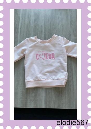 Pull / sweat rose pâle  Pat et Ripaton