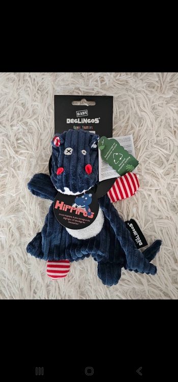 Doudou baby Hippipos l'hippopotame Les Déglingos Neuf