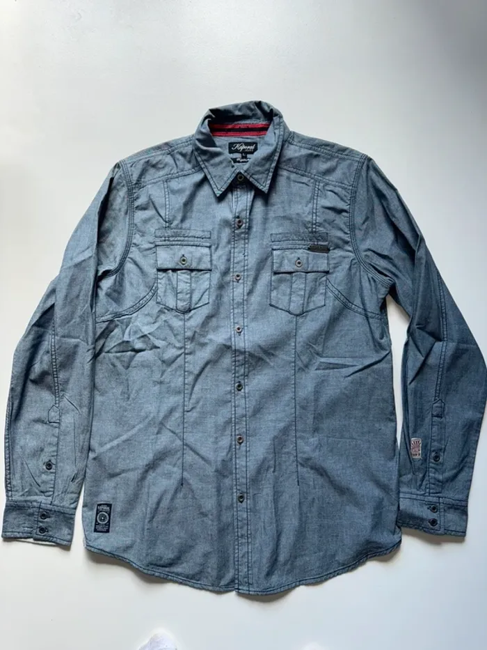 Chemise bleu Kaporal effet jeans - photo numéro 2