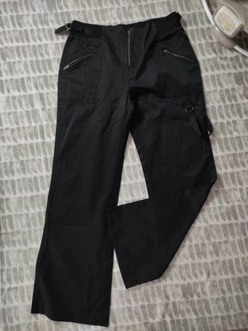 Pantalon droit jambes largPantalon droit jambes larges noir Daris international taille 40 L