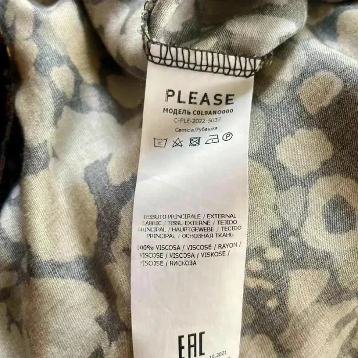 Blouse fluide imprimé léopard doré noir marron Please Taille M manches longues légères Italy V006 - photo numéro 8