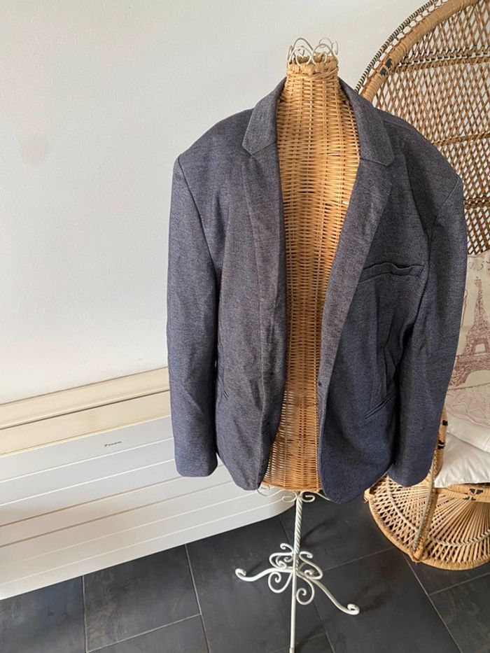 Blazer H&M bleu marine chiné taille 38/40 - photo numéro 2
