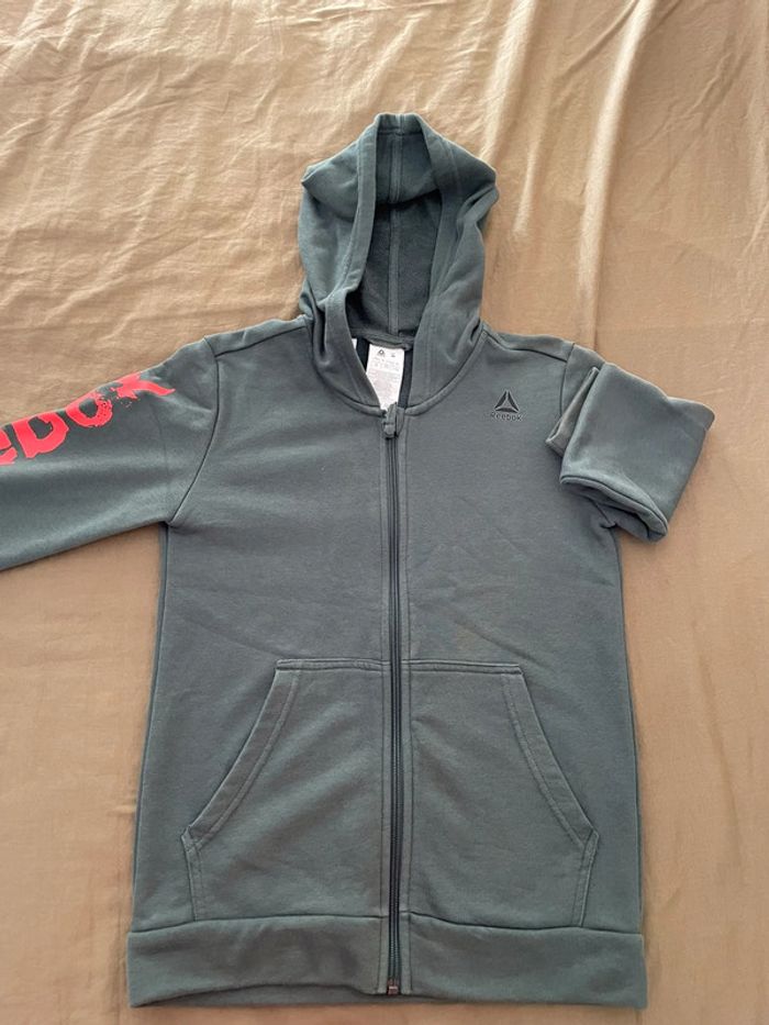 Veste à capuche Reebok manches longues kaki 12 ans