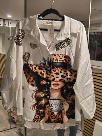Chemise blanche imprimée TU>44 New Co. Neuve