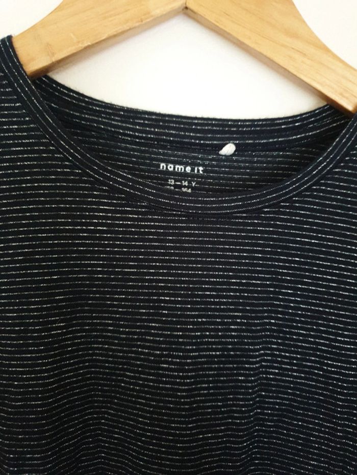 T-shirt léger rayé argent A1167 - photo numéro 2