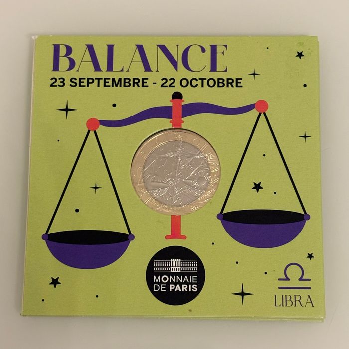 Monnaie commémorative 5 signe balance – libra - astrologie. Edition limitée