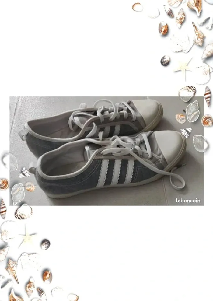 baskets Adidas grise et blanche taille 40 - photo numéro 3