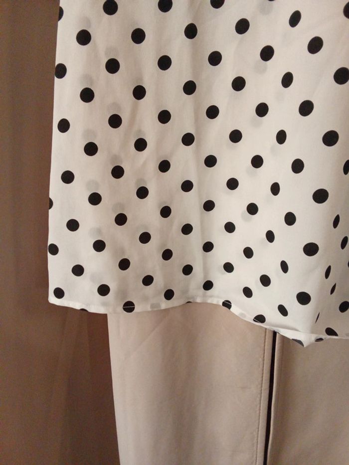 Blouse légère blanche à pois noir Shein 44 - photo numéro 4