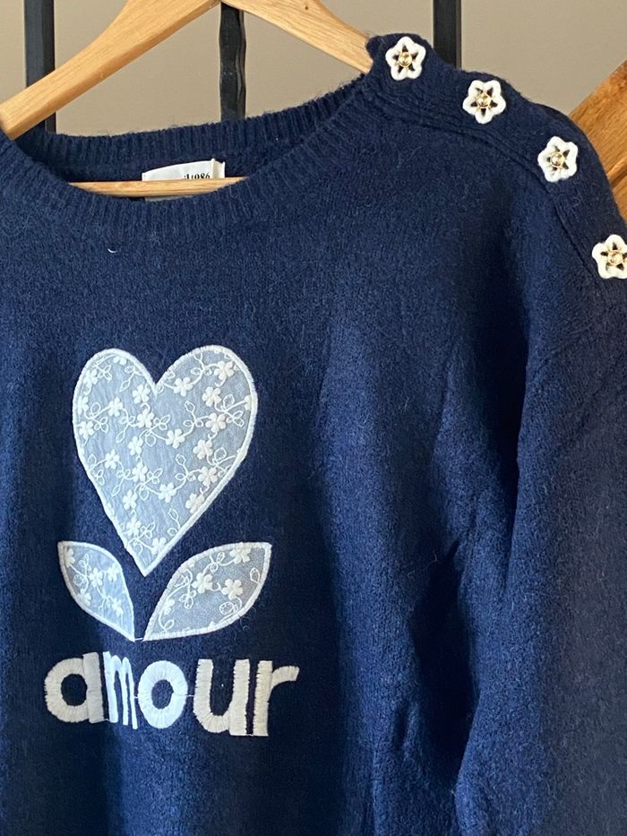 Pull beu marine Amour - photo numéro 2
