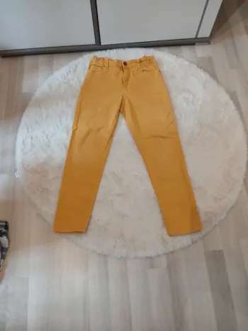 jeans 12 ans fille jaune moutarde