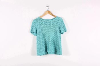 Top vintage 70's unisexe en maille coton fait main (#240016)