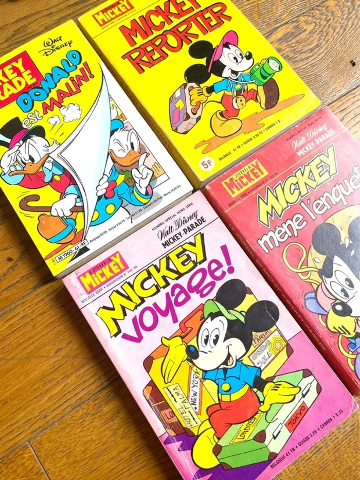 Lot de 4 Magazines Mickey Parade – Aventures Vintage à Collectionner