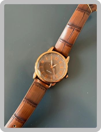 Montre marron à cadran marron
