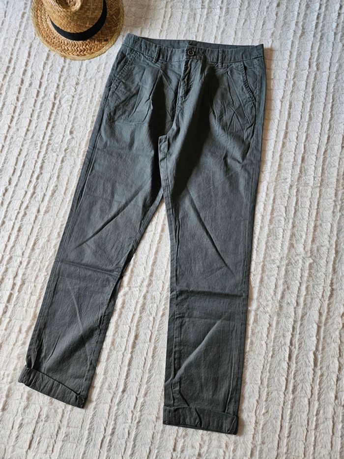 Pantalon gris carotte taille 38 Camaieu