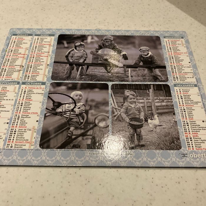 Calendrier 2017 poste