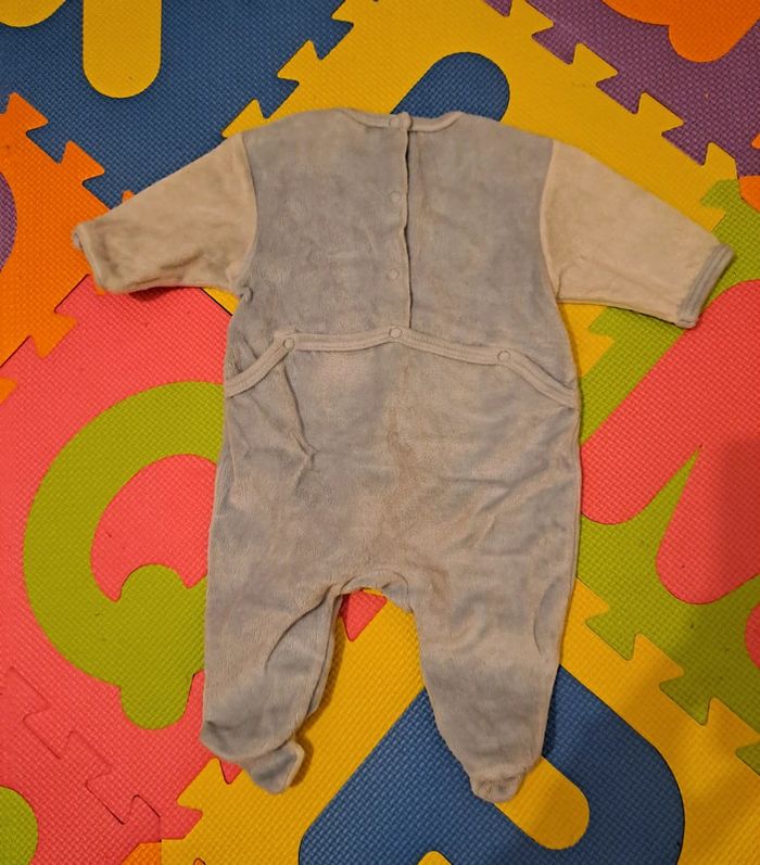 Pyjama grenouillère 1 pièce bleu ours, kiabi, taille 1 mois (54 cm) - photo numéro 2