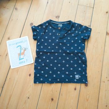 Chemise manche courte ancre marine 2 ans mec