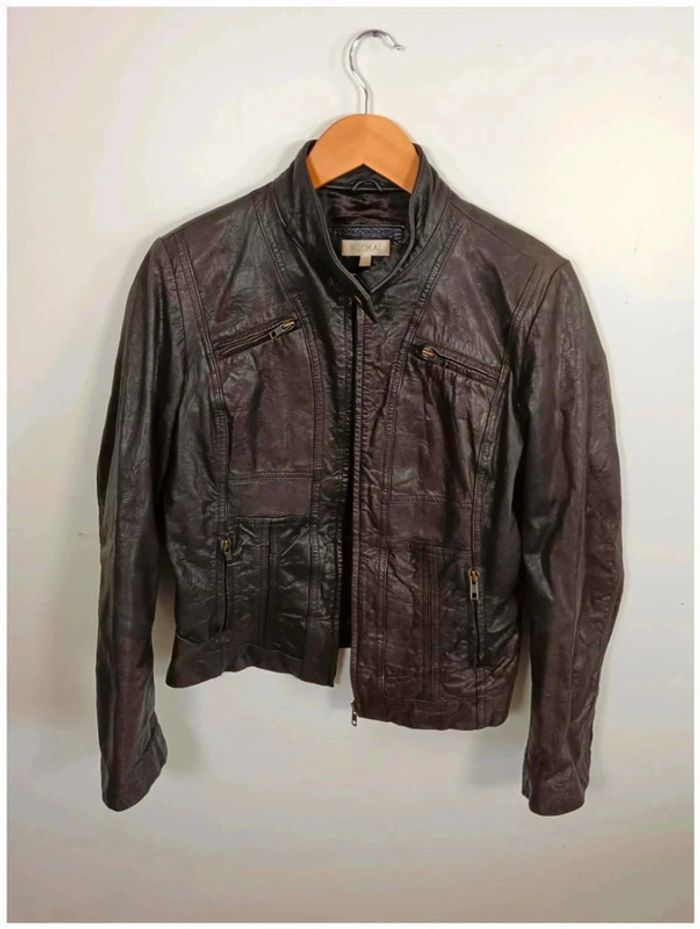 C23 perfecto cuir chèvre Kookai T3