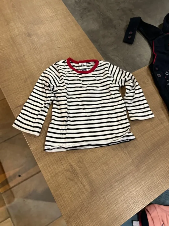 Ensemble robe salopette et t-shirt marinière manches longues bébé fille, terre de marin, 9 mois - photo numéro 5