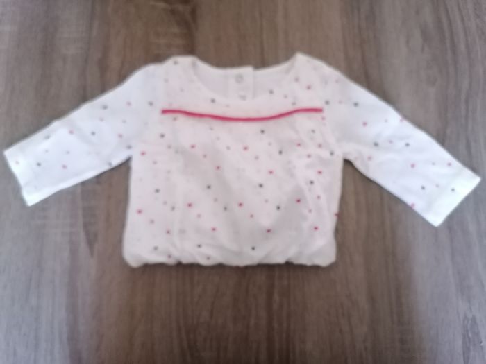 Tee-shirt manche longue blousant 1 mois