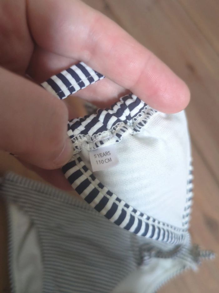 Bikini maillot de bain enfant 5 ans fille rayures marinière tao - photo numéro 3