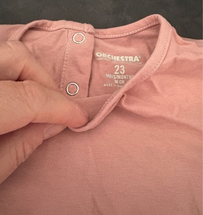 Lot 2 tee-shirts manches longues fille 23 mois - photo numéro 2