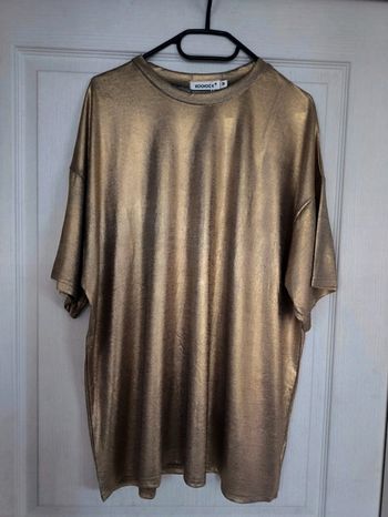 Tee-shirt long loose dore