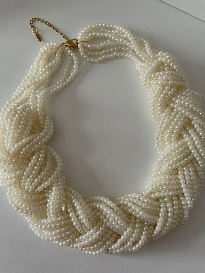 Collier torsadé perles blanches MaxMara - photo numéro 6