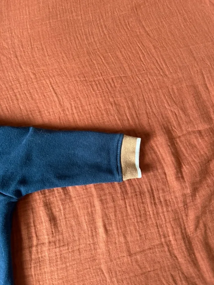 Gilet bleu et marron - photo numéro 4