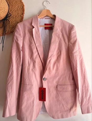 Blazer Hugo Boss rose pastel homme  – élégant & tendance