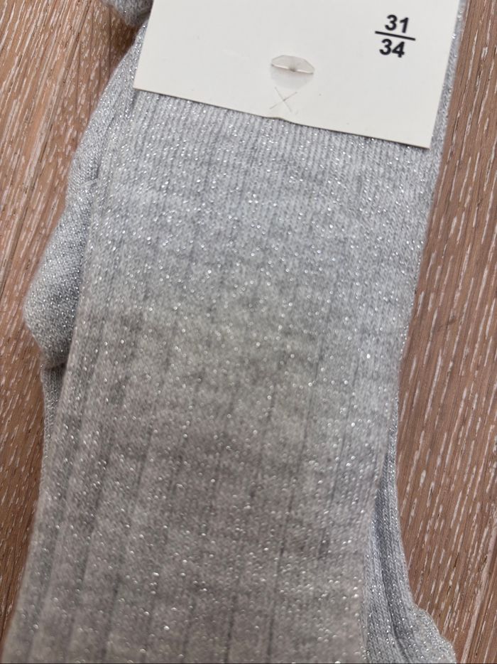 Collants fille Cyrillus pointure 31/34 gris argenté neuf étiquette - photo numéro 2