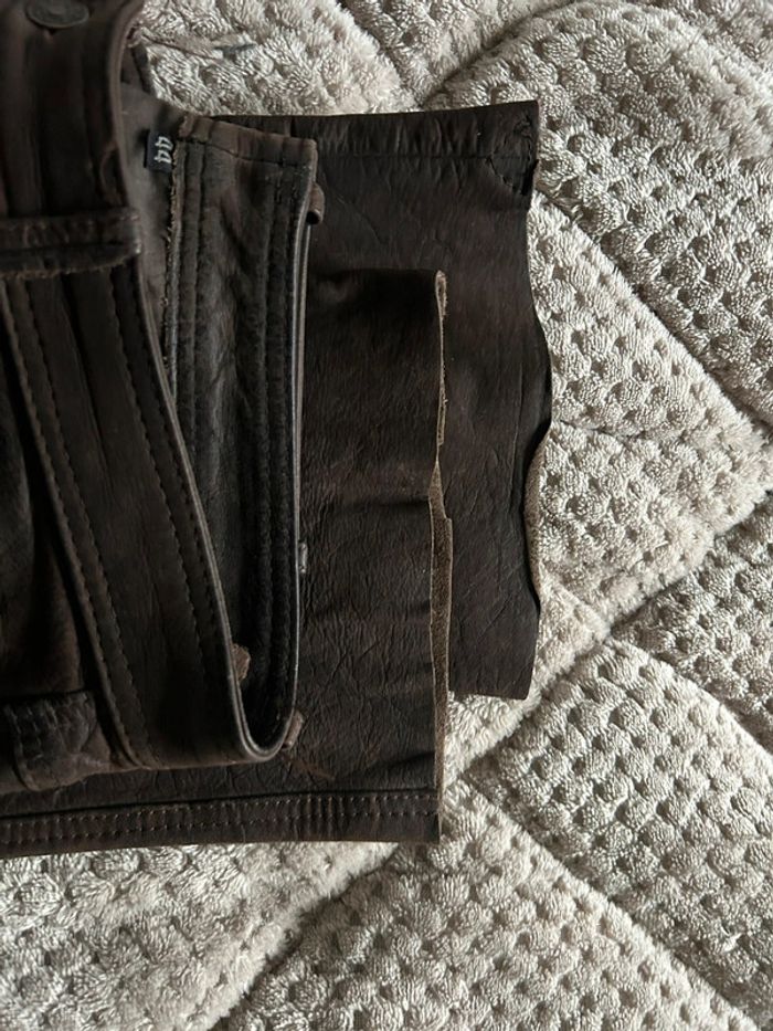 pantalon cuir marron moto - photo numéro 6