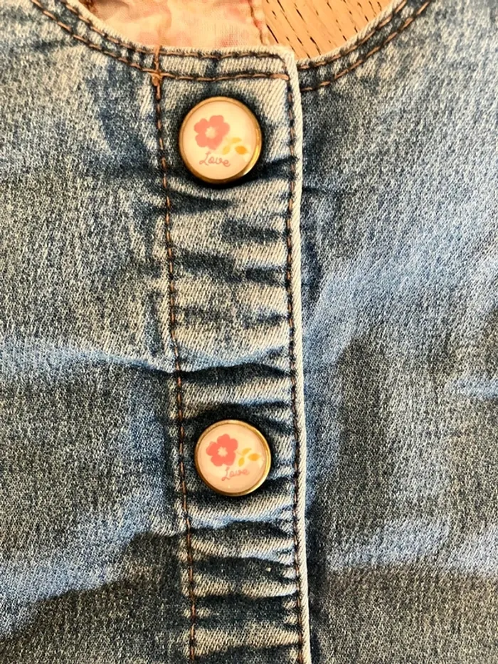 Salopette courte en jeans + haut sans manche 3 ans Sergent Major - photo numéro 13