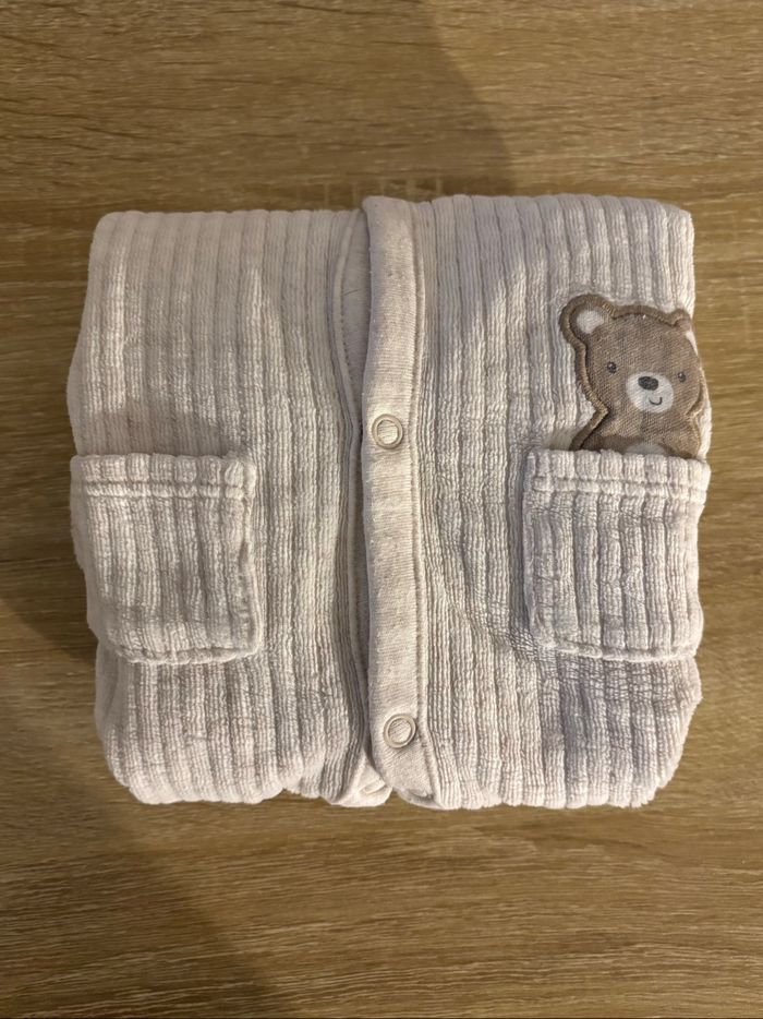 Pyjama blanc bébé effet côtelé - photo numéro 2