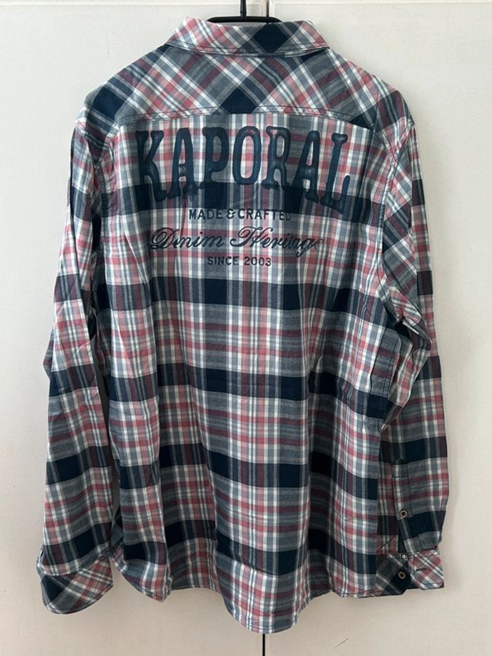 Chemise à carreaux bleu et rose manches longues - kaporal - xl en coton - photo numéro 7