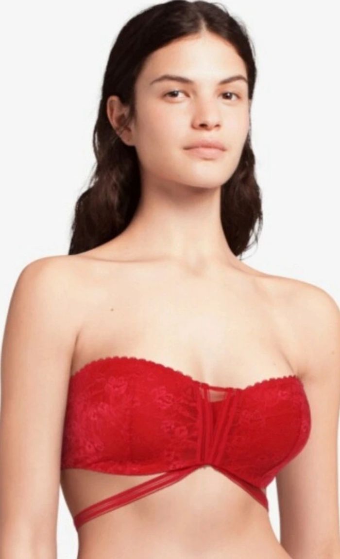 Soutien-gorge coques dentelle rouge Kaia taille 90F Darjeeling - photo numéro 6