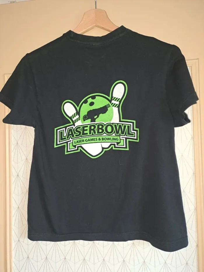 T-shirt noir mixte laserbowl 12 ans tbe - photo numéro 2