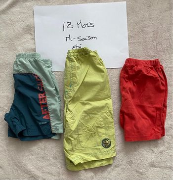 Lot 3 shorts légers - Vertbaudet et Decathlon - 18 mois - TBE