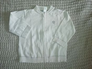 gilet zippé blanc obaïbi 6 mois