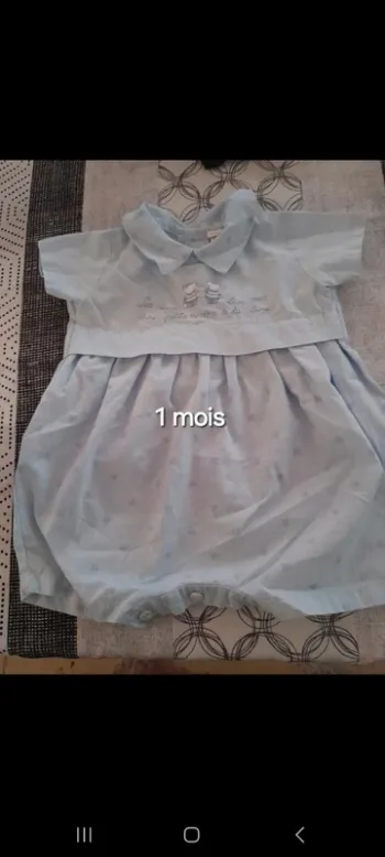 Combishort bleu clair 1 mois