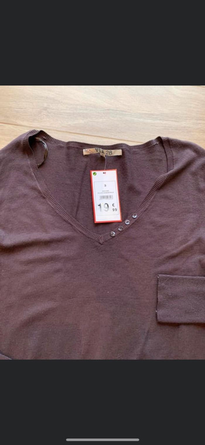 Pull marron - photo numéro 2